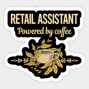 Powered By Coffee Retail Assistant Sticker